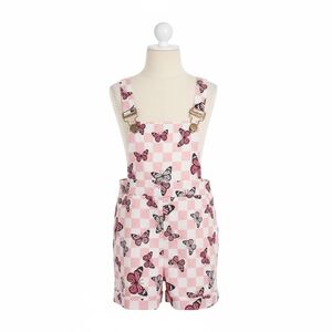 Pink Butterfly Kids Overalls